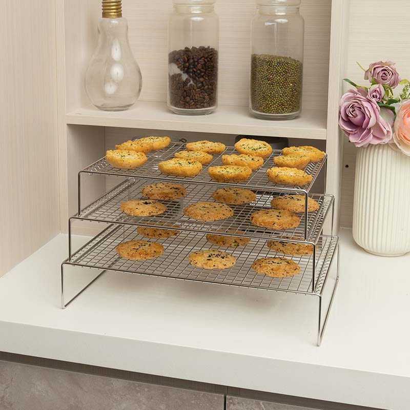 3 Tier stainless steel cooling rack Cooling mesh in oven