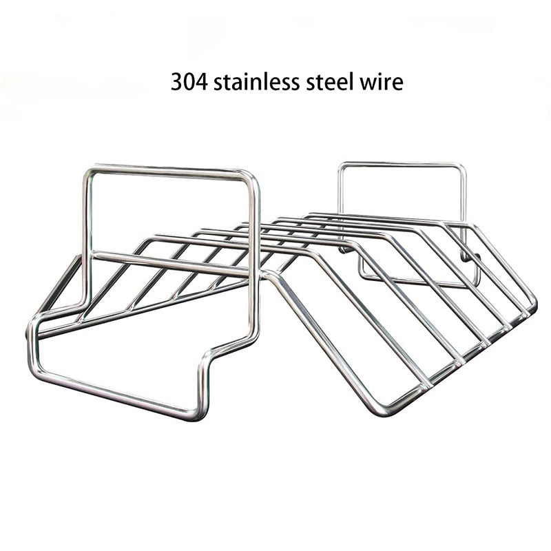stainless steel smoking multiple racks of ribs