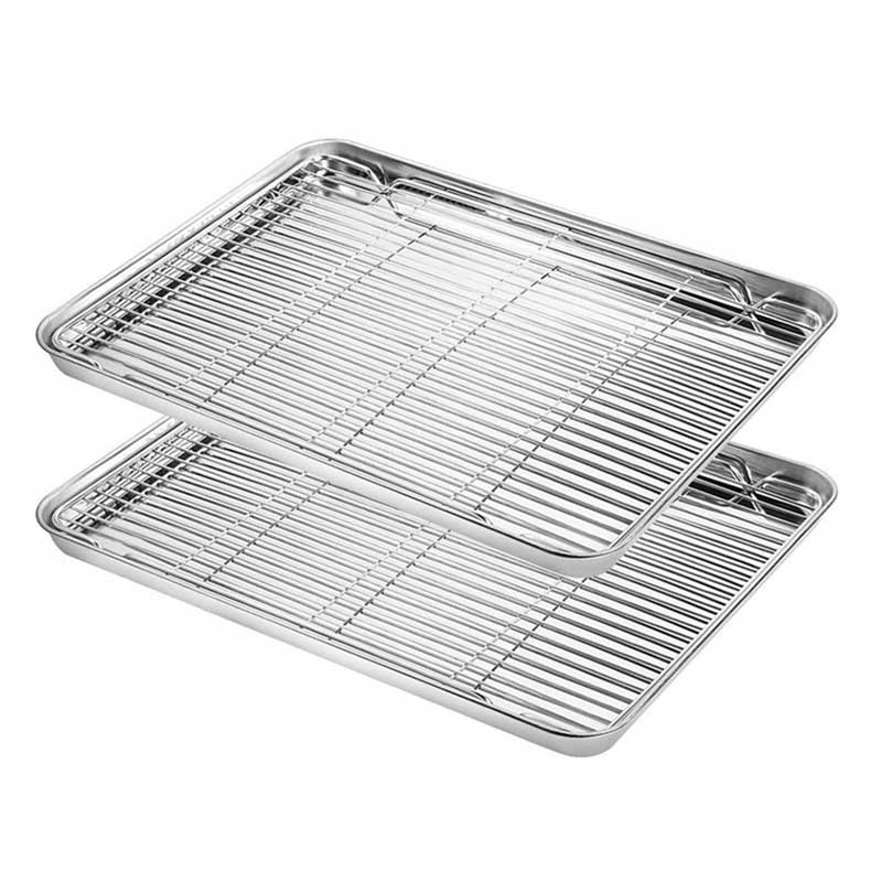 Stainless steel cooking rack cooking grid with tray