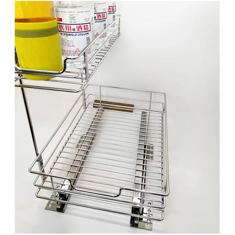 Stainless steel pull out organizer Under Sink Cabinet Organizer pull out drawer.