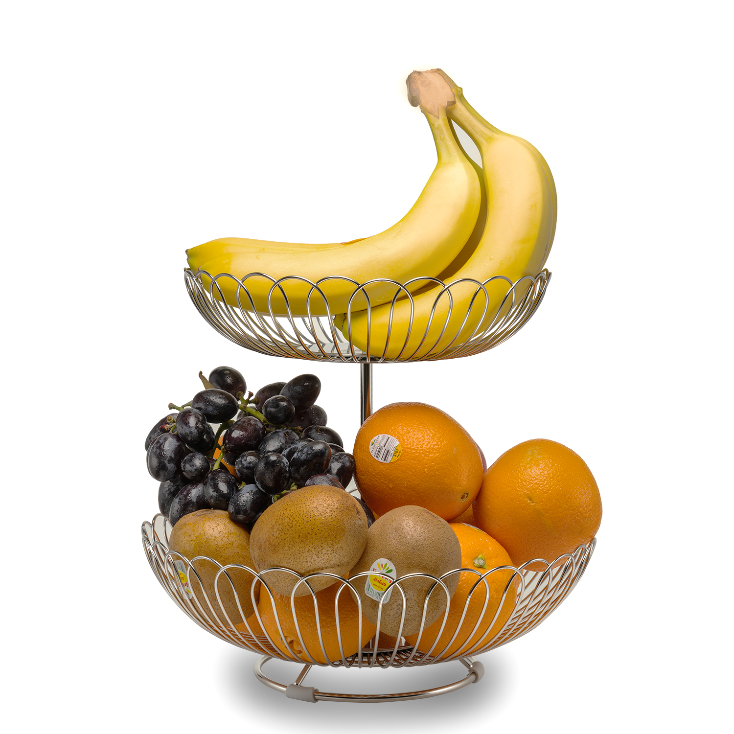 Stainless steel two tier fruit basket