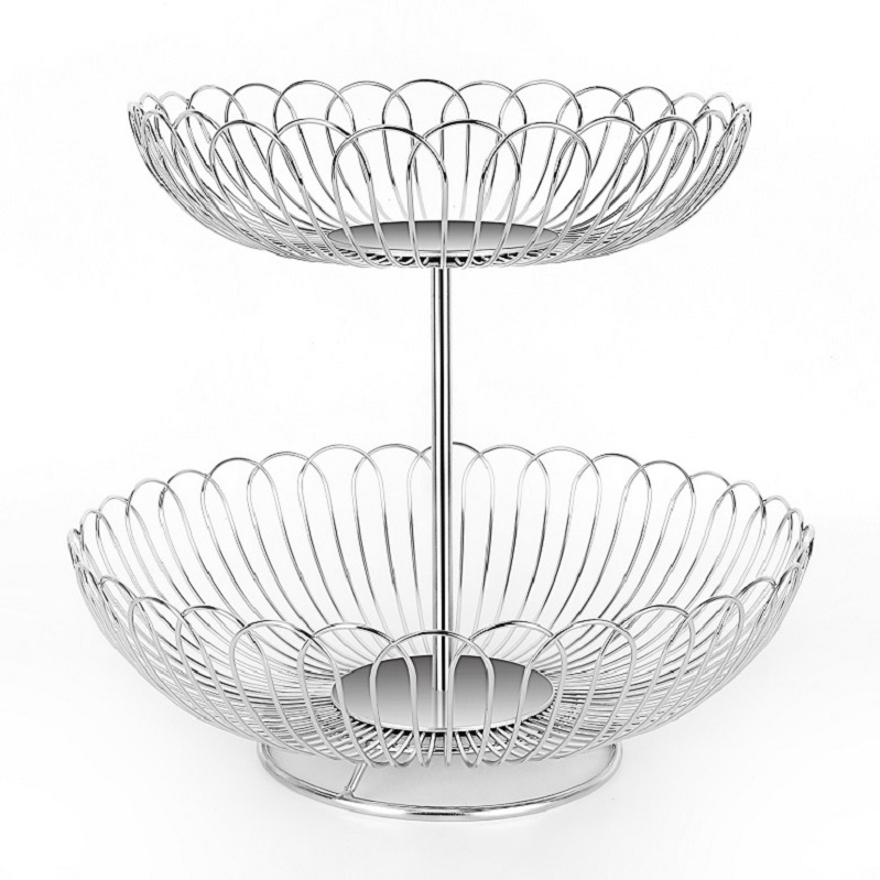 stainless steel double-layer fruit basket